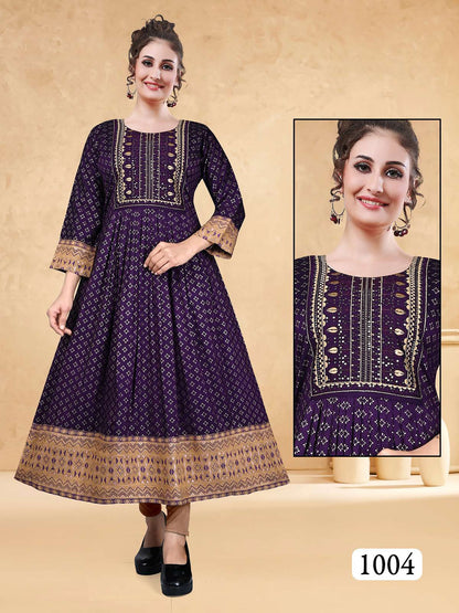 Laila Vol 1 Kavinay Two Tone Anarkali Kurtis