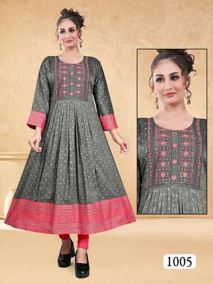 Laila Vol 1 Kavinay Two Tone Anarkali Kurtis