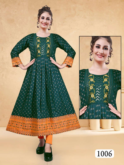 Laila Vol 1 Kavinay Two Tone Anarkali Kurtis