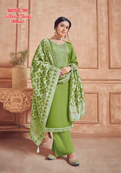 Lakhnavi Touch Edition-4 Alok Jaam Cotton Pant Style Suits