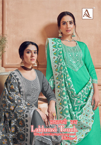 Lakhnavi Touch Edition-4 Alok Jaam Cotton Pant Style Suits