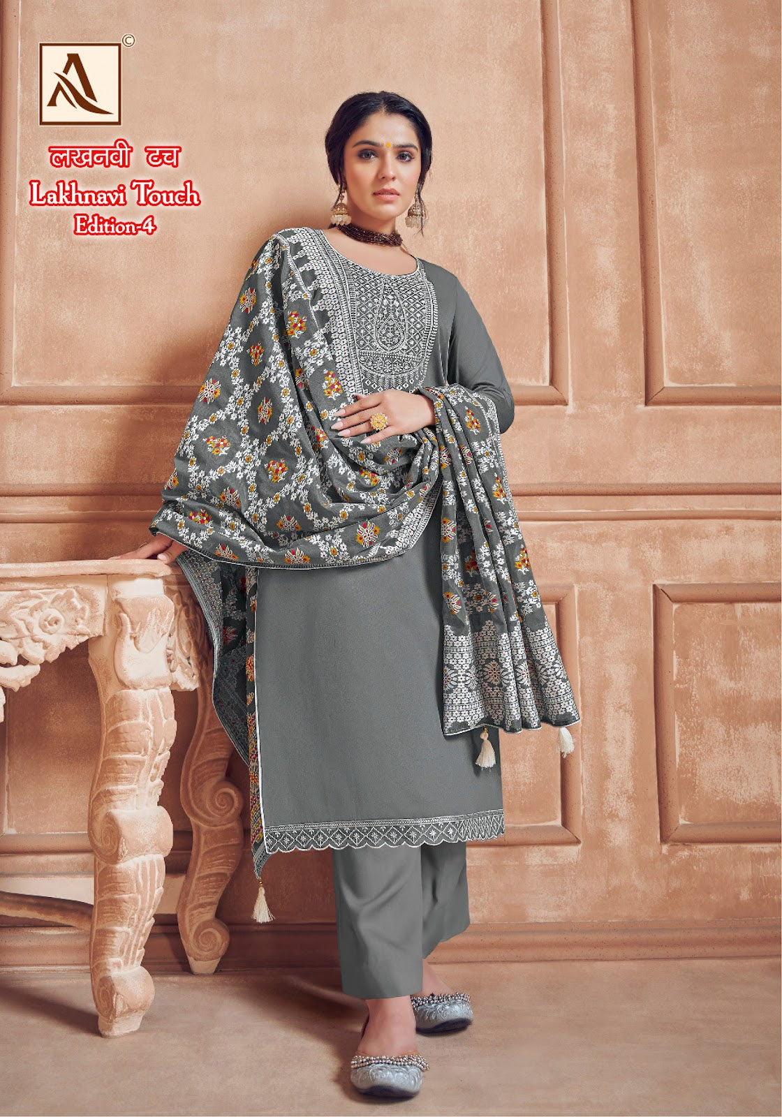Lakhnavi Touch Edition-4 Alok Jaam Cotton Pant Style Suits