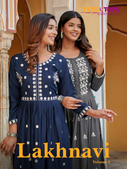 Lakhnavi Vol 2 Tips Tops Rayon Anarkali Kurtis