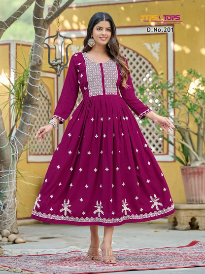 Lakhnavi Vol 2 Tips Tops Rayon Anarkali Kurtis