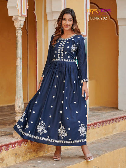 Lakhnavi Vol 2 Tips Tops Rayon Anarkali Kurtis