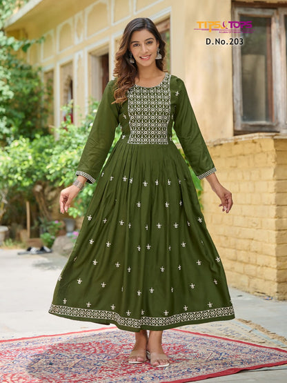 Lakhnavi Vol 2 Tips Tops Rayon Anarkali Kurtis