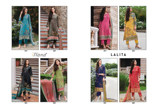 Lalita Itrana Cotton Satin Pant Style Suits