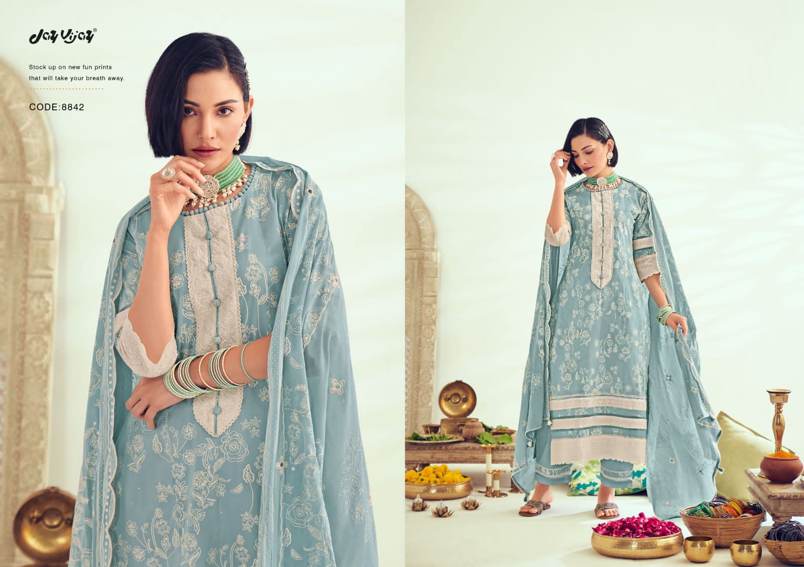 Lamha Jay Vijay Cotton Khadi Pant Style Suits