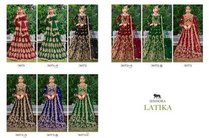 Latika Senhora Velvet Bridal Lehenga Choli