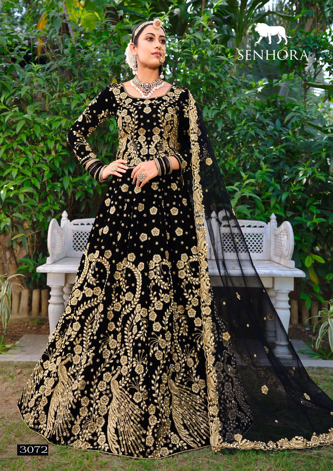 Latika Senhora Velvet Bridal Lehenga Choli