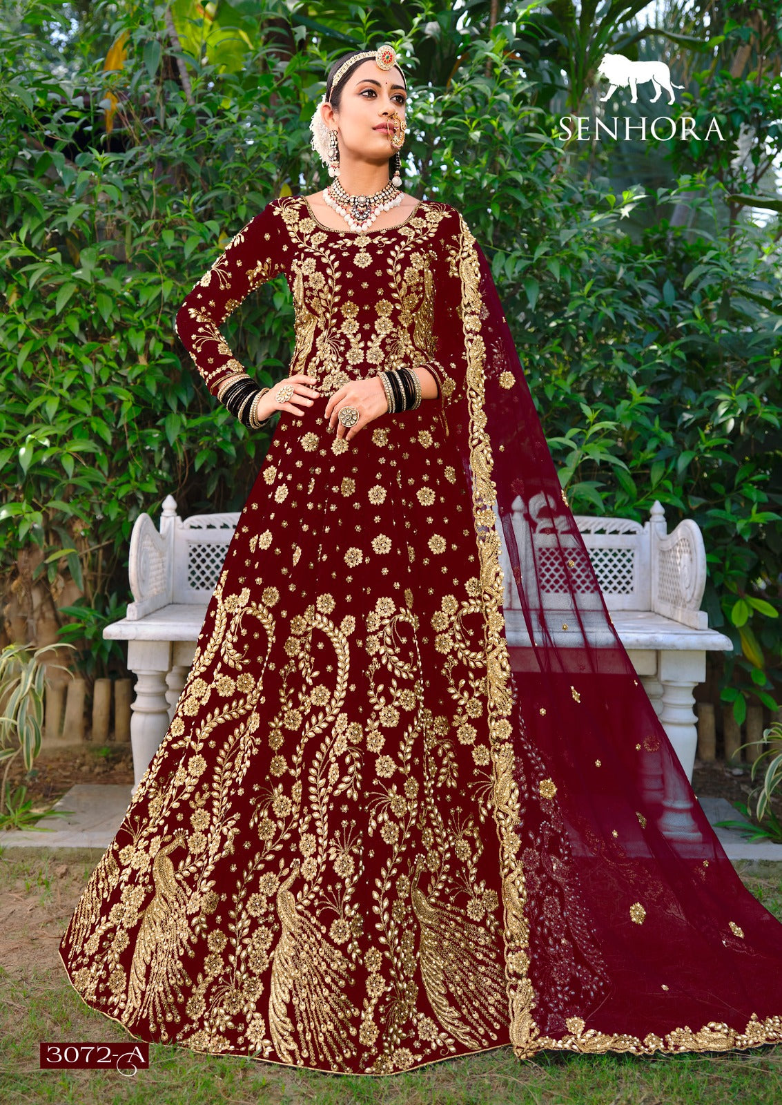Latika Senhora Velvet Bridal Lehenga Choli