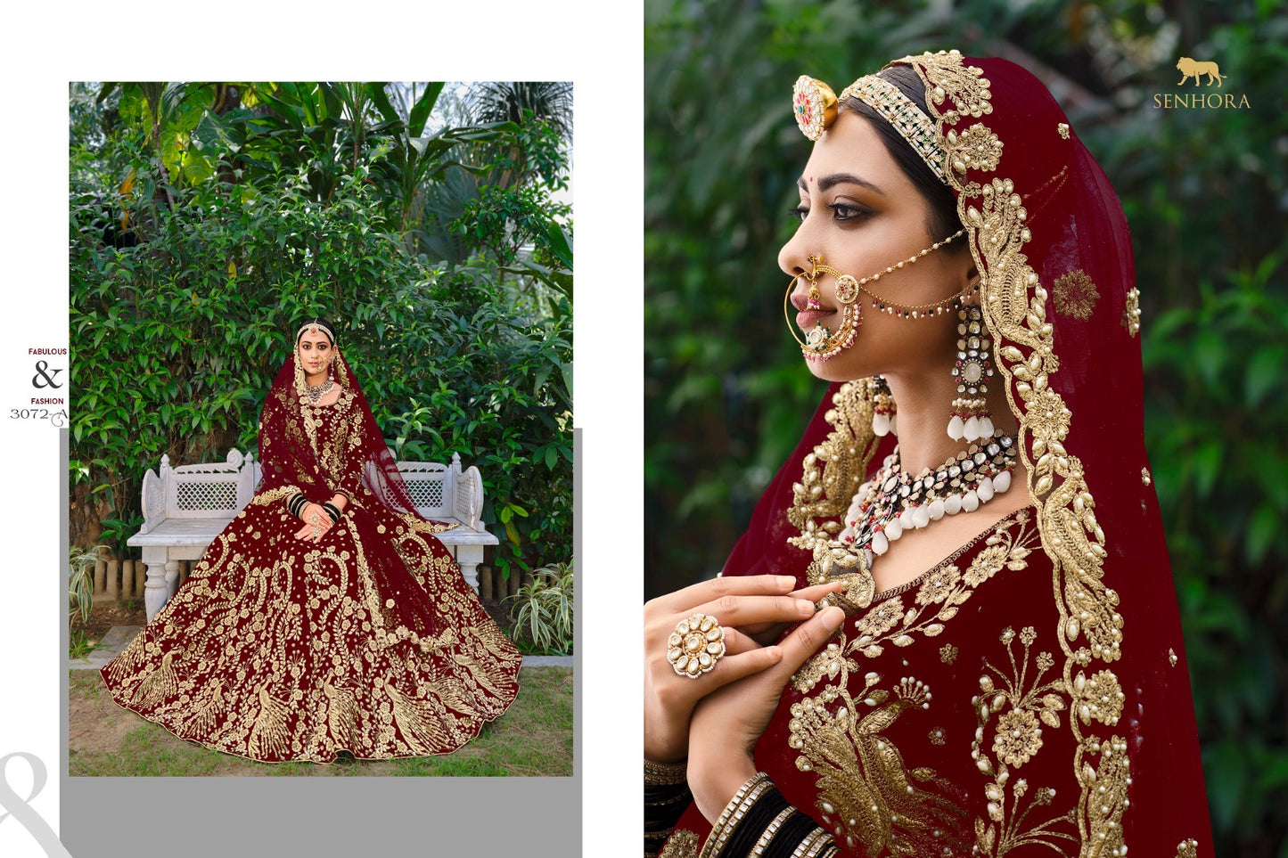 Latika Senhora Velvet Bridal Lehenga Choli