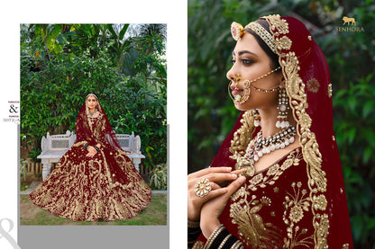 Latika Senhora Velvet Bridal Lehenga Choli
