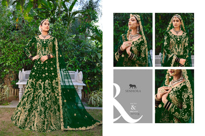 Latika Senhora Velvet Bridal Lehenga Choli