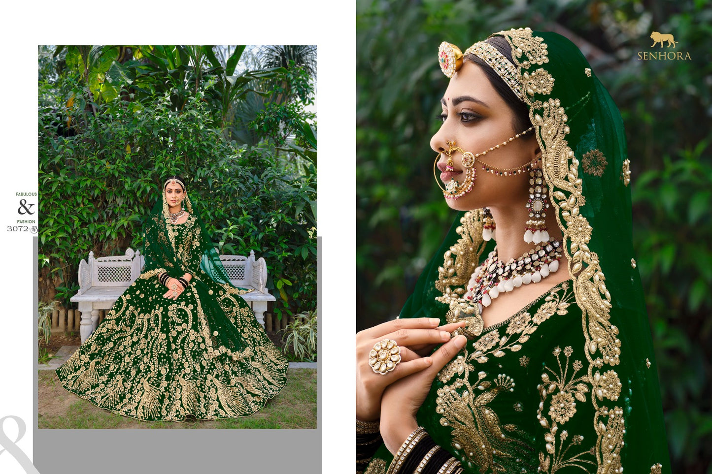 Latika Senhora Velvet Bridal Lehenga Choli