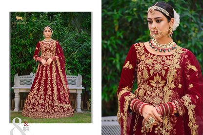 Latika Senhora Velvet Bridal Lehenga Choli