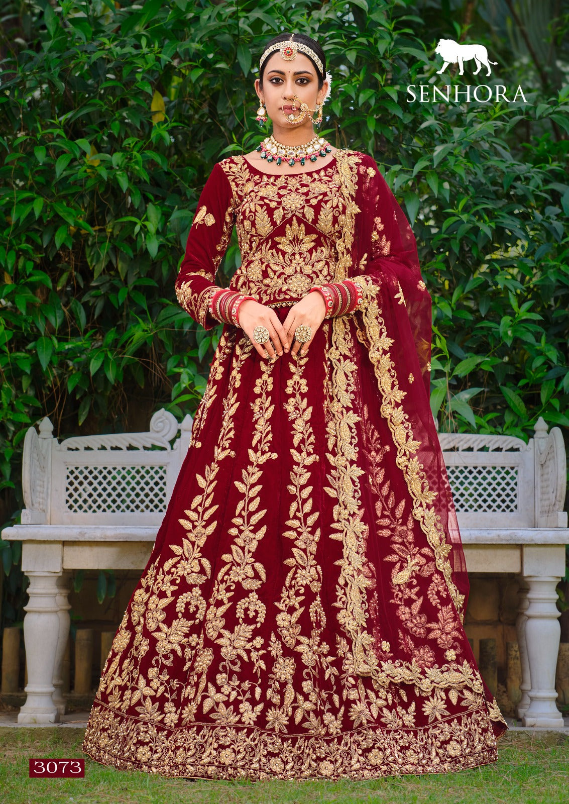 Latika Senhora Velvet Bridal Lehenga Choli