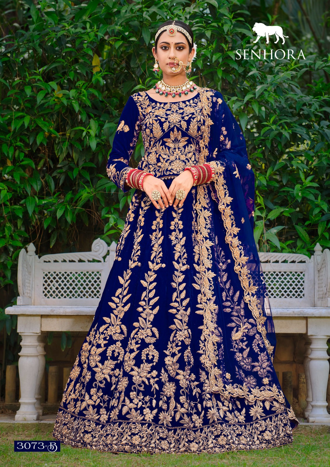 Latika Senhora Velvet Bridal Lehenga Choli