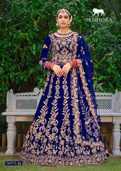 Latika Senhora Velvet Bridal Lehenga Choli