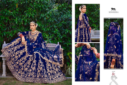 Latika Senhora Velvet Bridal Lehenga Choli