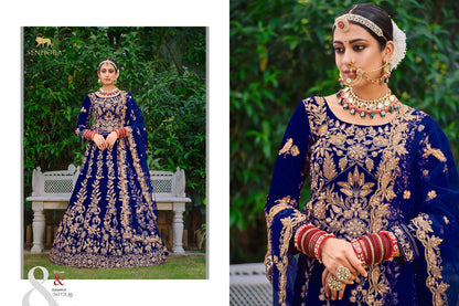 Latika Senhora Velvet Bridal Lehenga Choli