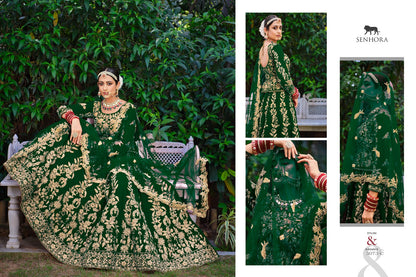 Latika Senhora Velvet Bridal Lehenga Choli