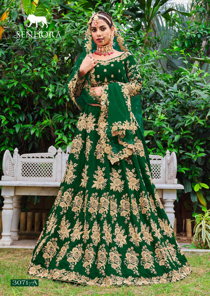 Latika Senhora Velvet Bridal Lehenga Choli