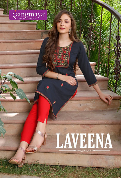 Laveena Rangmaya Imported Long Straight Kurti