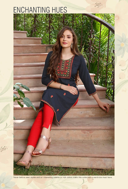 Laveena Rangmaya Imported Long Straight Kurti