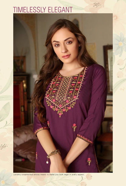 Laveena Rangmaya Imported Long Straight Kurti