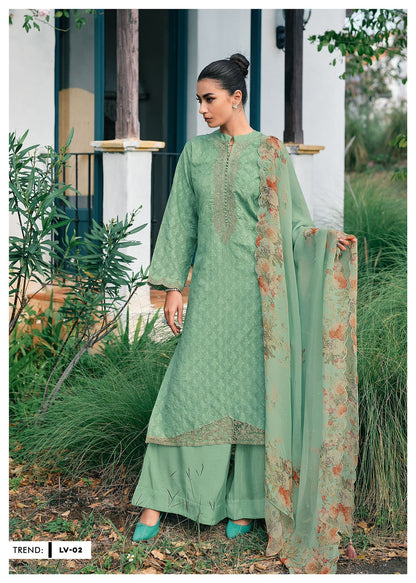 Lavender Varsha Fashions Cotton Pant Style Suits