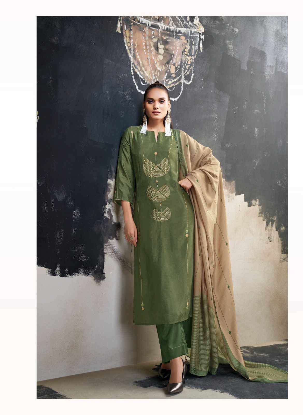 Lavinia Ganga Raw Silk Plazzo Style Suits