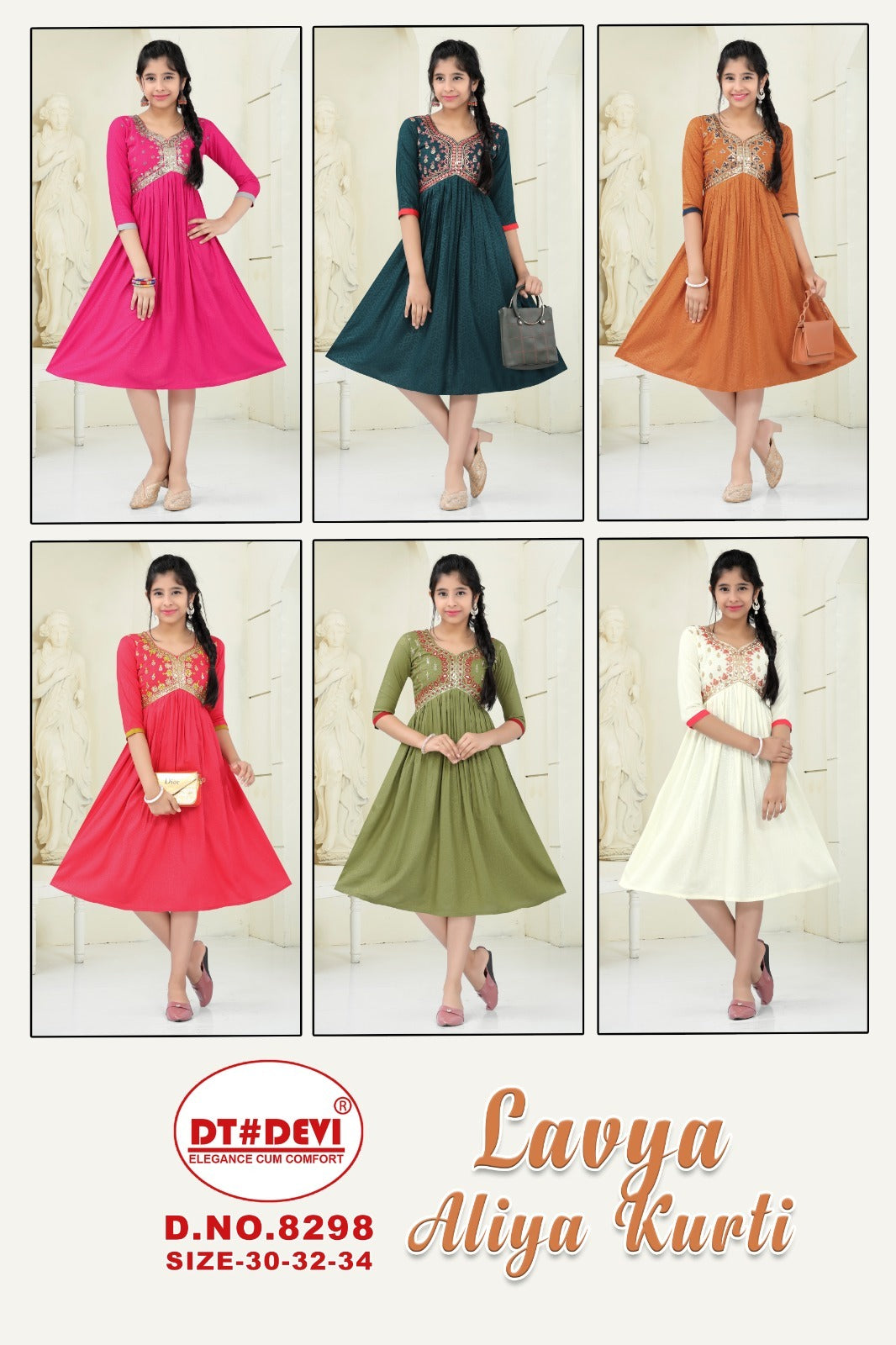 Lavya-8298 Dt Devi Rayon Girls Kurti