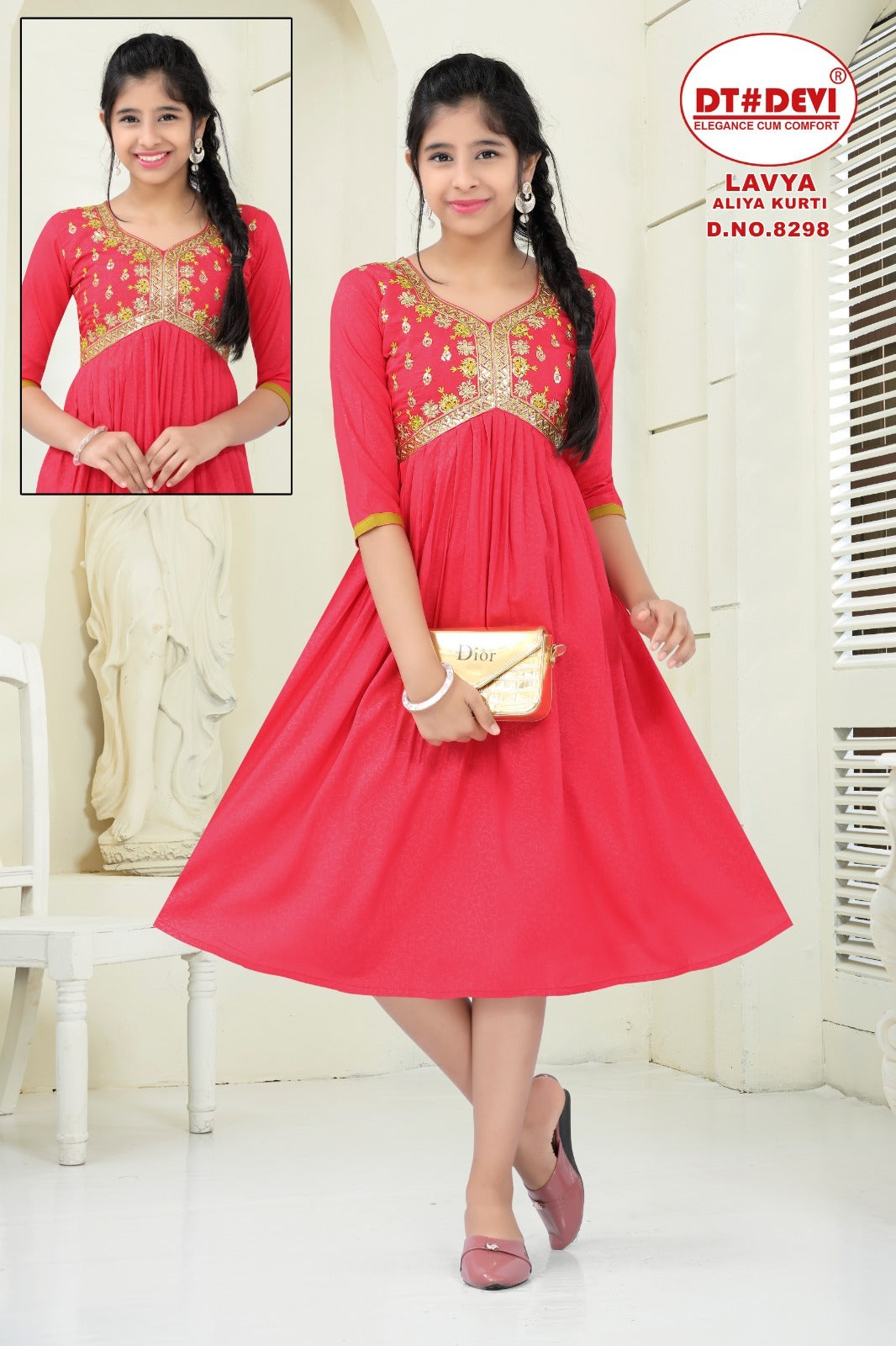 Lavya-8298 Dt Devi Rayon Girls Kurti