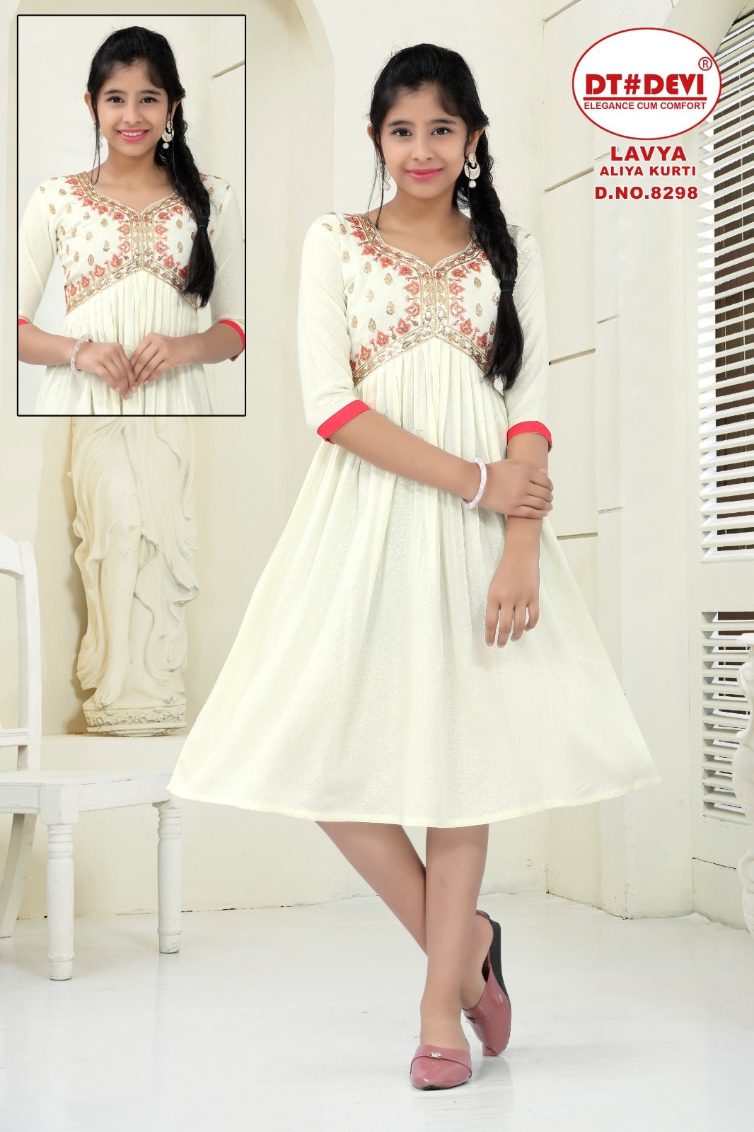 Lavya-8298 Dt Devi Rayon Girls Kurti