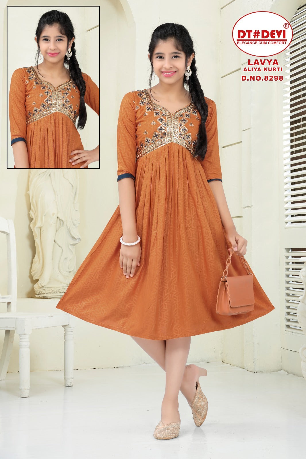 Lavya-8298 Dt Devi Rayon Girls Kurti