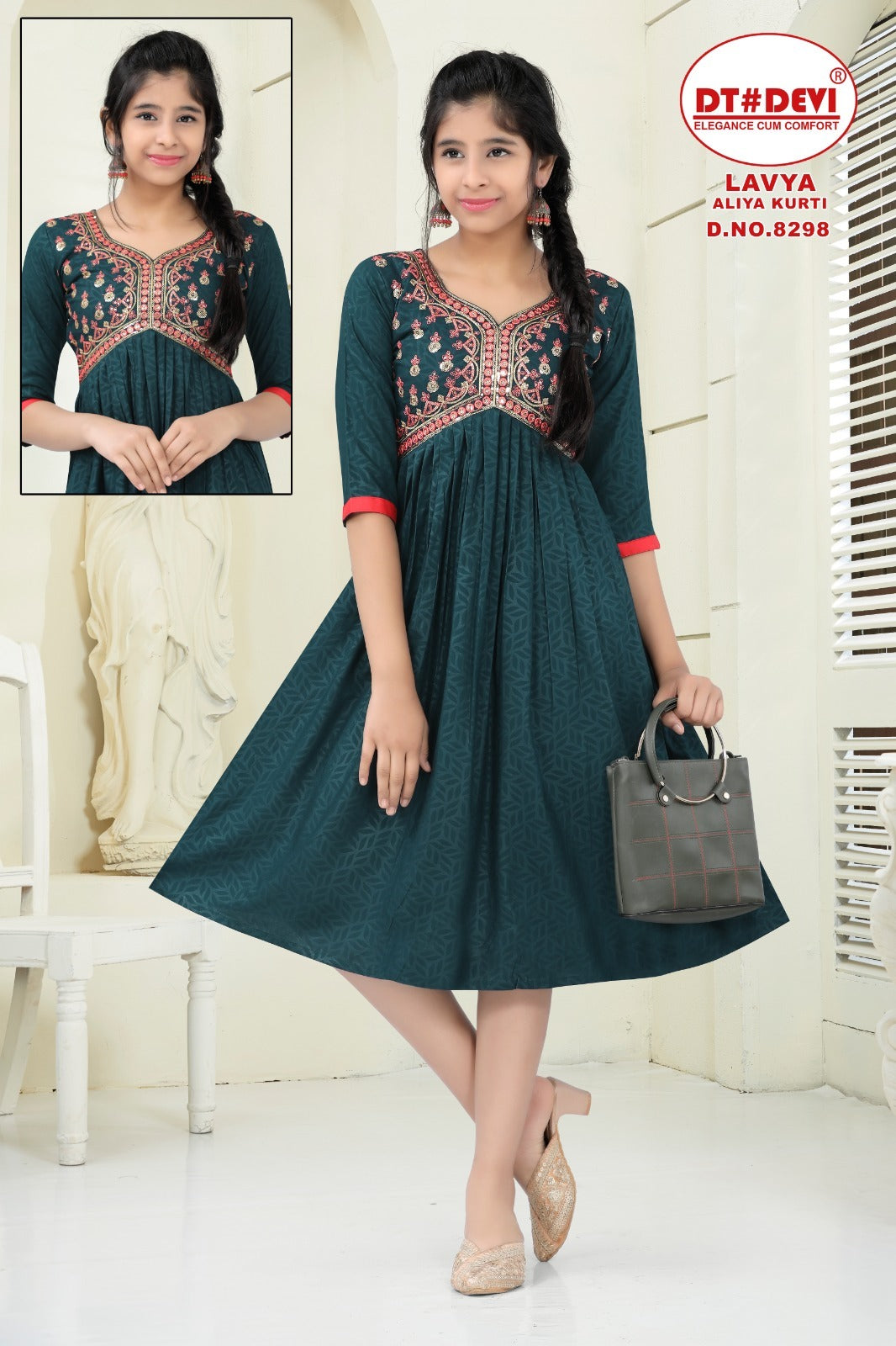 Lavya-8298 Dt Devi Rayon Girls Kurti