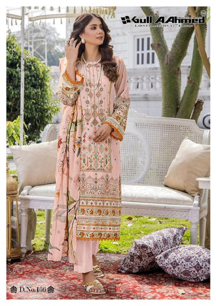 Embroidered Swiss Voile Suit with Embroidered Printed Cotton Dupatta Gul  Ahmed Premium LSV-32021 | Pink suit, Indian suits, Pakistani suits