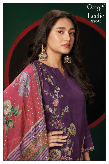Leelie 2043 Ganga Silk Plazzo Style Suits