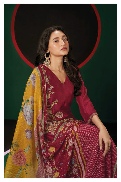 Leelie 2043 Ganga Silk Plazzo Style Suits