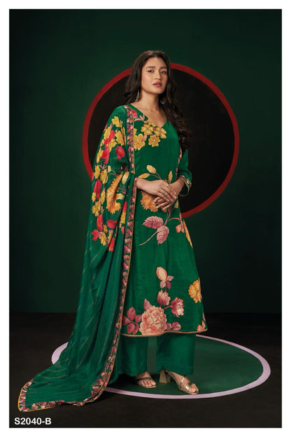 Leida 2040 Ganga Silk Plazzo Style Suits