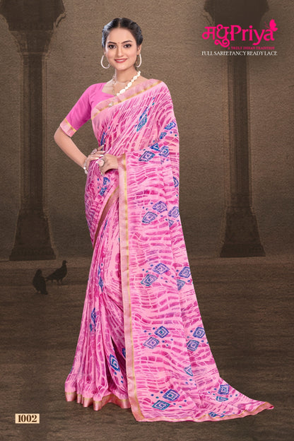 Lekha Madhupriya Chiffon Sarees