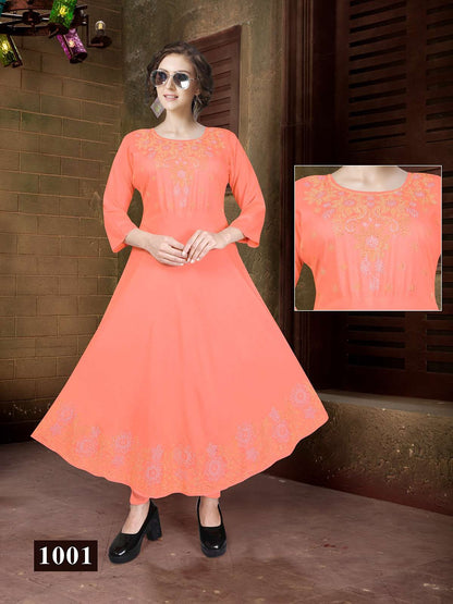 Leo Vol 1 Kavinay Rayon Anarkali Kurtis