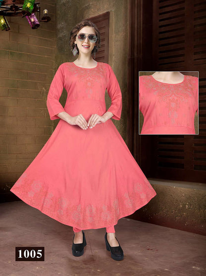 Leo Vol 1 Kavinay Rayon Anarkali Kurtis