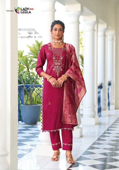 Libaas E Ishq Ladyleela Viscose Silk Readymade Pant Style Suits