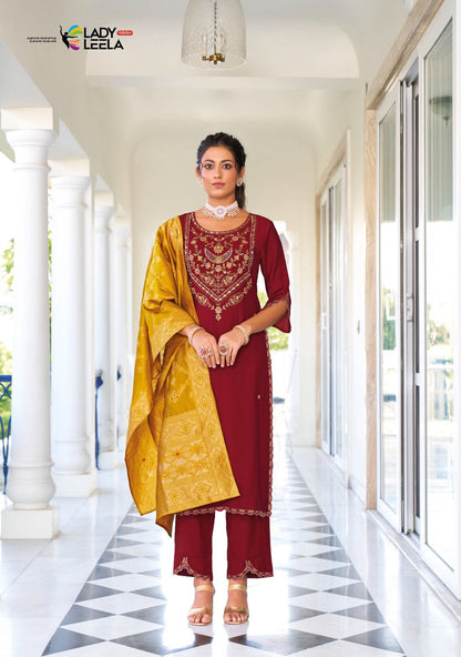 Libaas E Ishq Ladyleela Viscose Silk Readymade Pant Style Suits