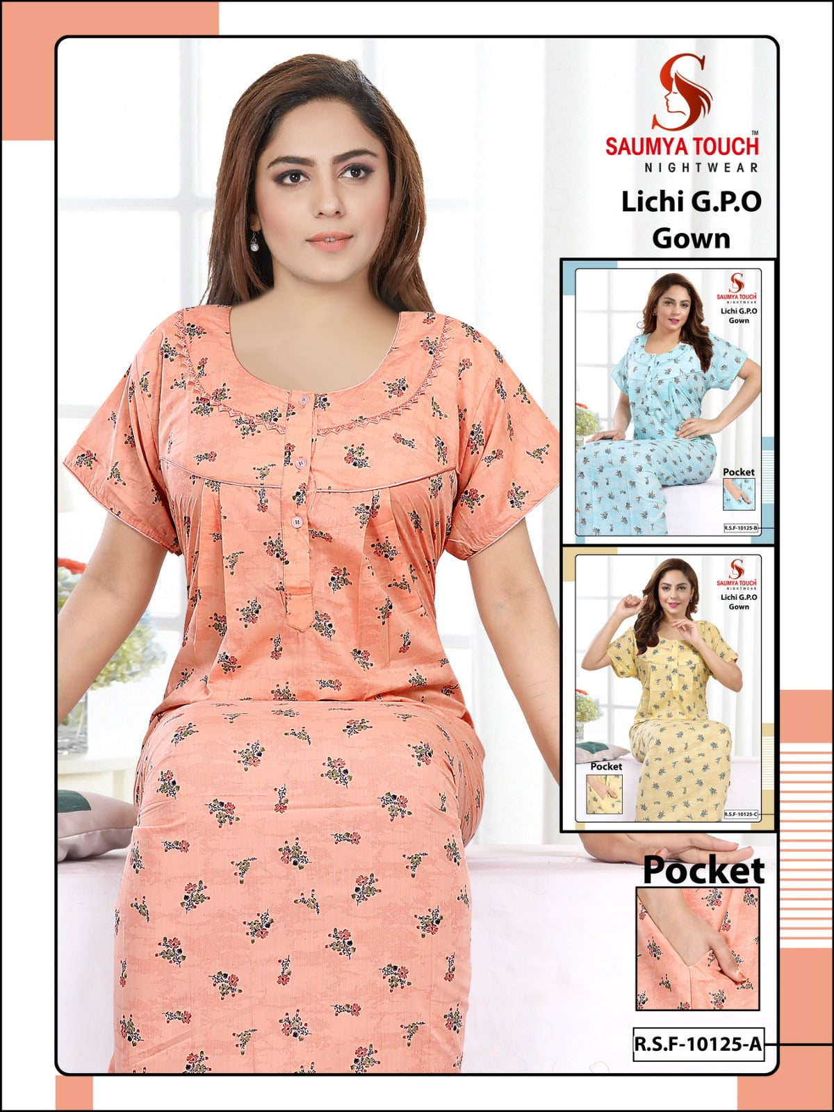 Lichi-2812 Saumya Touch Gpo Night Gowns