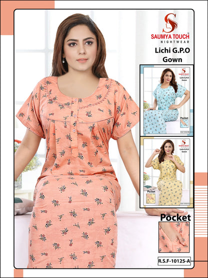 Lichi-2812 Saumya Touch Gpo Night Gowns