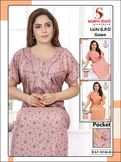Lichi-2812 Saumya Touch Gpo Night Gowns