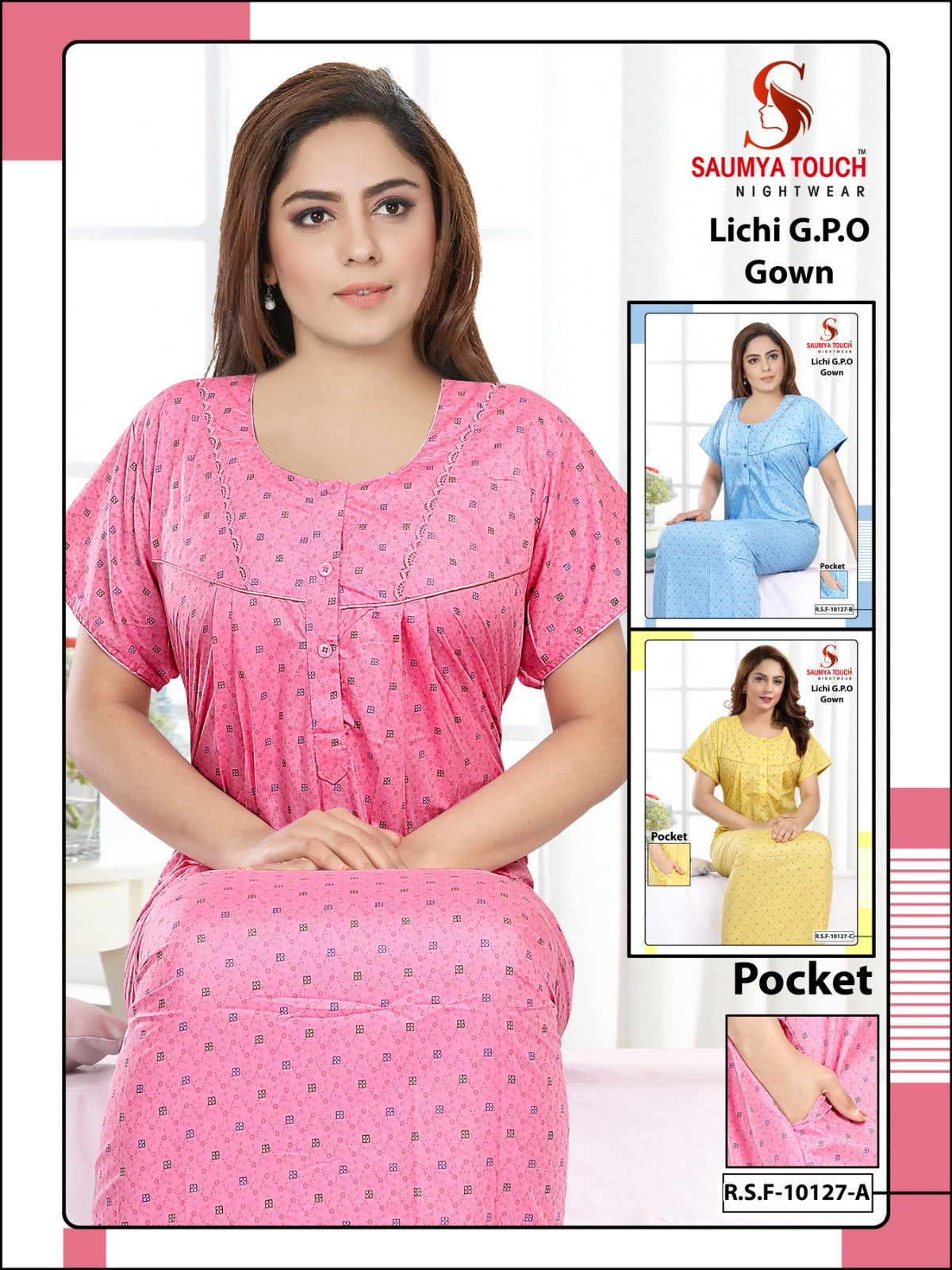 Lichi-2812 Saumya Touch Gpo Night Gowns